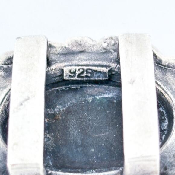 Vintage Sterling Silver Silver 925 Concho Slide Belt Buckle | Rope Detail - Picture 4 of 6